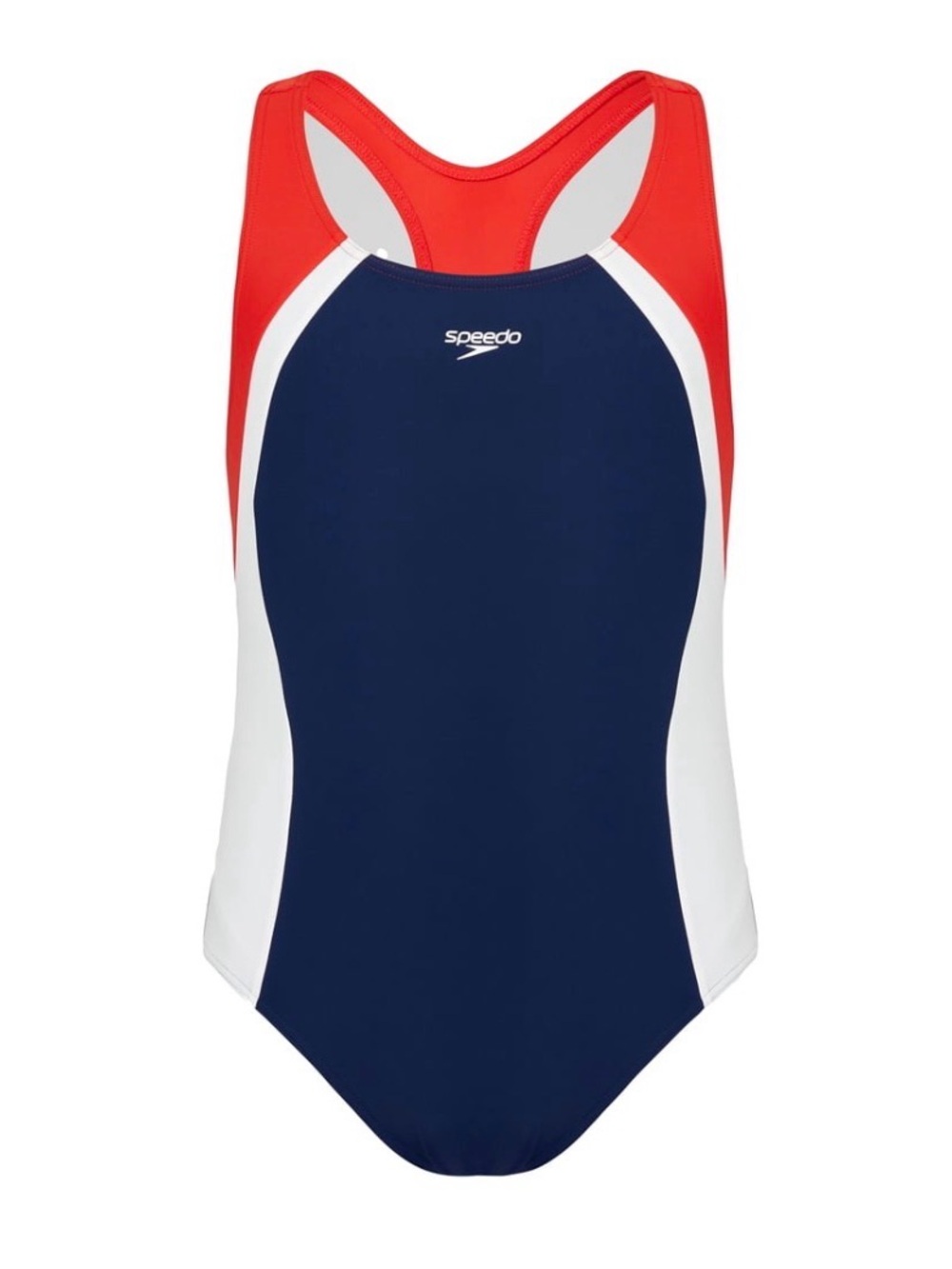 Speedo Girls XS One-Piece Swimsuit Navy Red White New with Tags